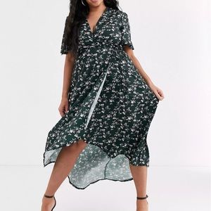 Missguided high low wrap dress